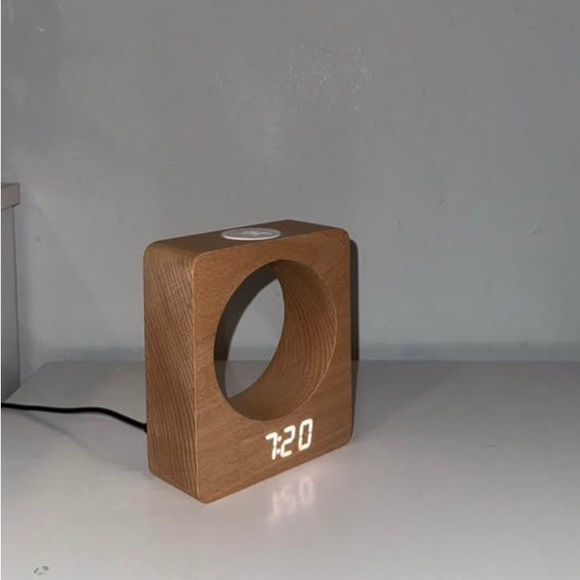 Digital Wooden LED Alarm Clock - Picture 3 of 3